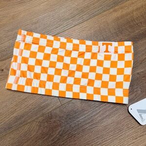 NWT ZooZatz Tennessee Vols Checkerboard Bandeau XS Orange White Gameday Tailgate